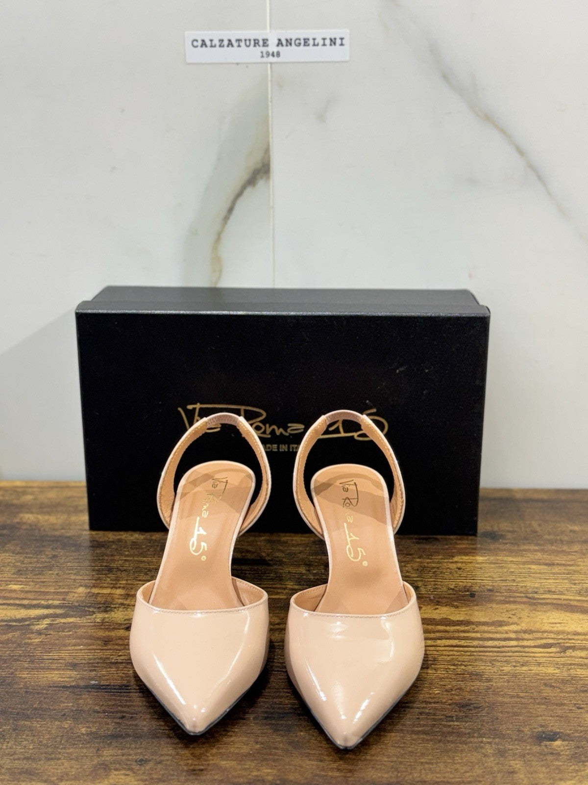 Via Roma 15 Sling Back Vernice Blush Donna 36