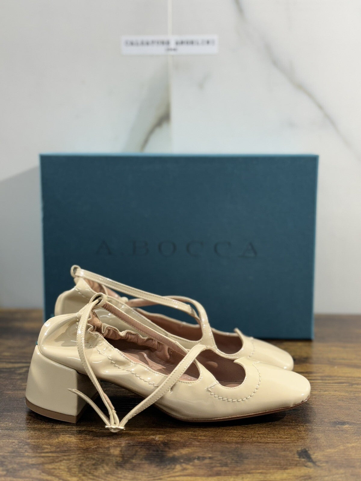 A.Bocca Two For Love Scarpa Donna Pelle Sabbia Con Tacco Luxury Handmade 35