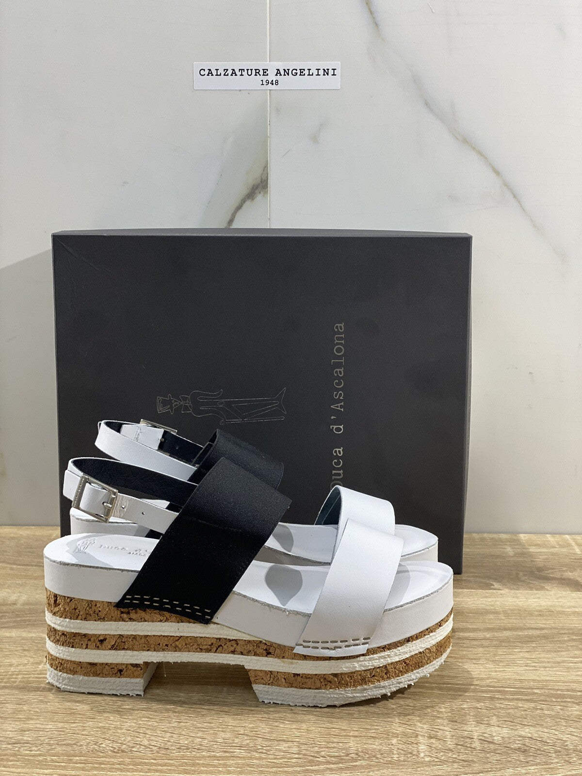 Duca D’ascalona Zoccolo Summer Vero Sughero Donna Fatto A Mano Pelle White 40