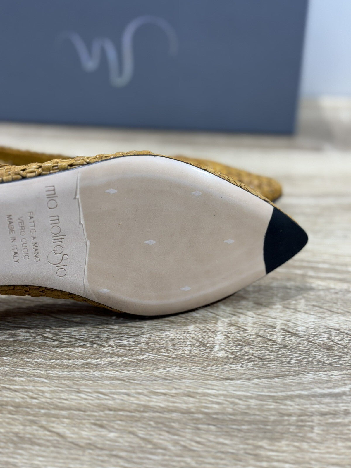 Mia Moltrasio Ballerina Donna Intrecciata A Mano Curry Luxury Handmade 35
