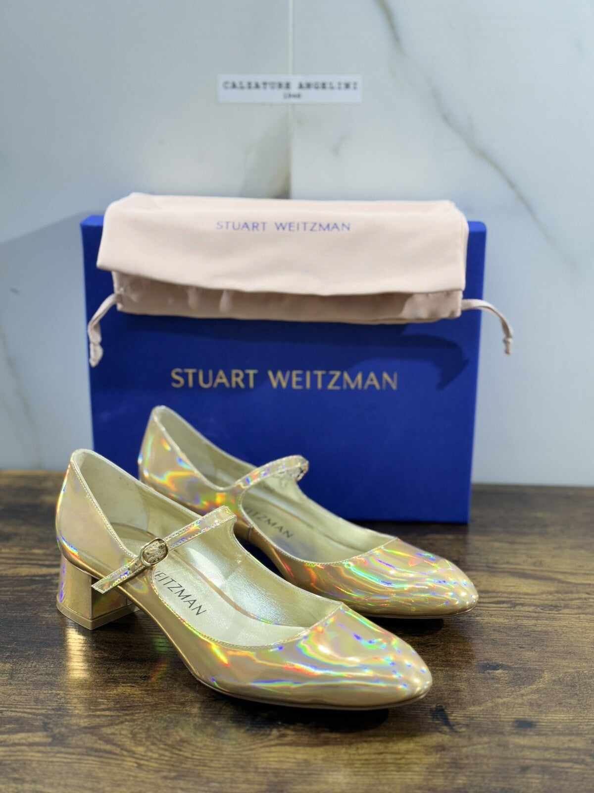 stuart weitzman Vivienne 35 Mary Jane Platino Luxury Woman Shoes 41
