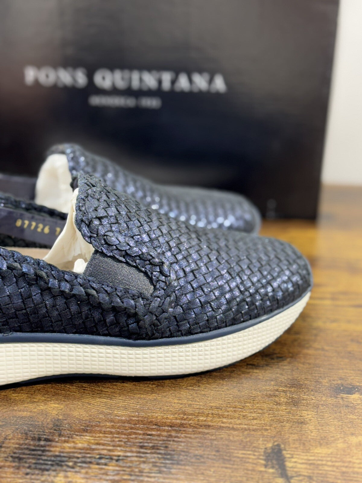 Pons Quintana Mocassino Donna Pelle Blu Handmade 35