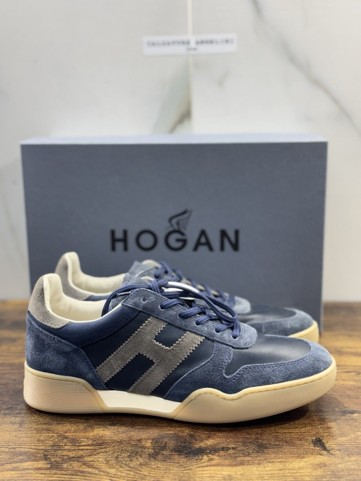 Hogan H357 Sneaker Pelle Blu Casual Hogan Uomo 40