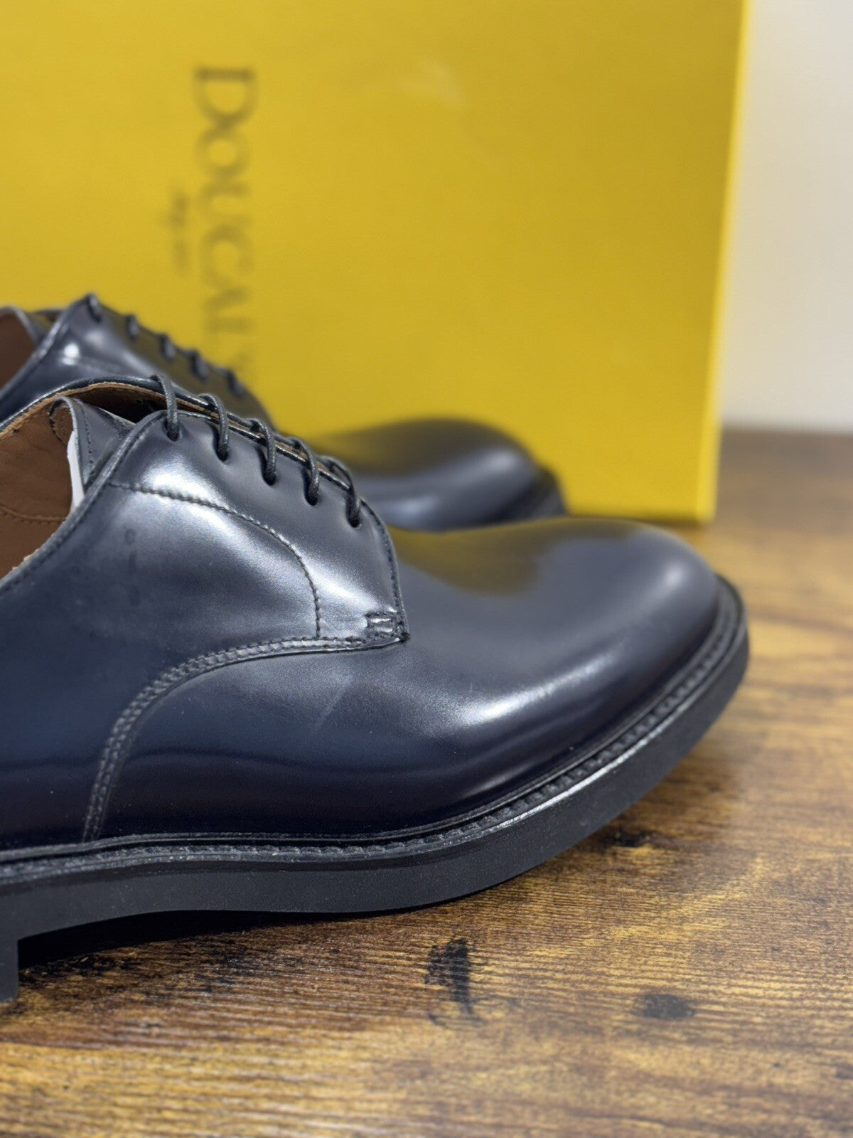 Doucal’s Scarpa Uomo Derby Pelle Blu Extra Light Luxury Men Doucal’s Shoes 40