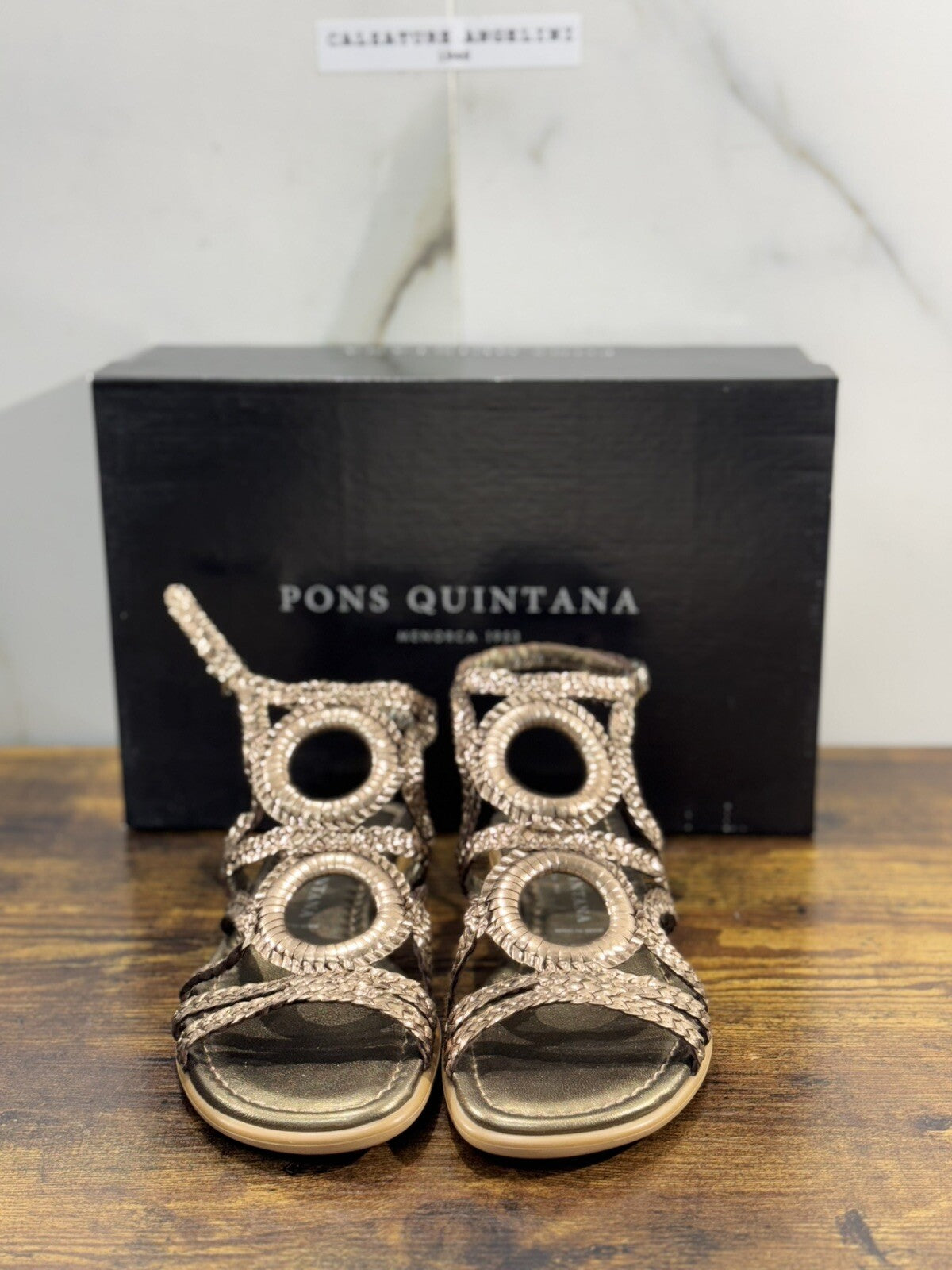 Pons Quintana Sandalo Donna Tina Pelle Bronzo Handmade 36