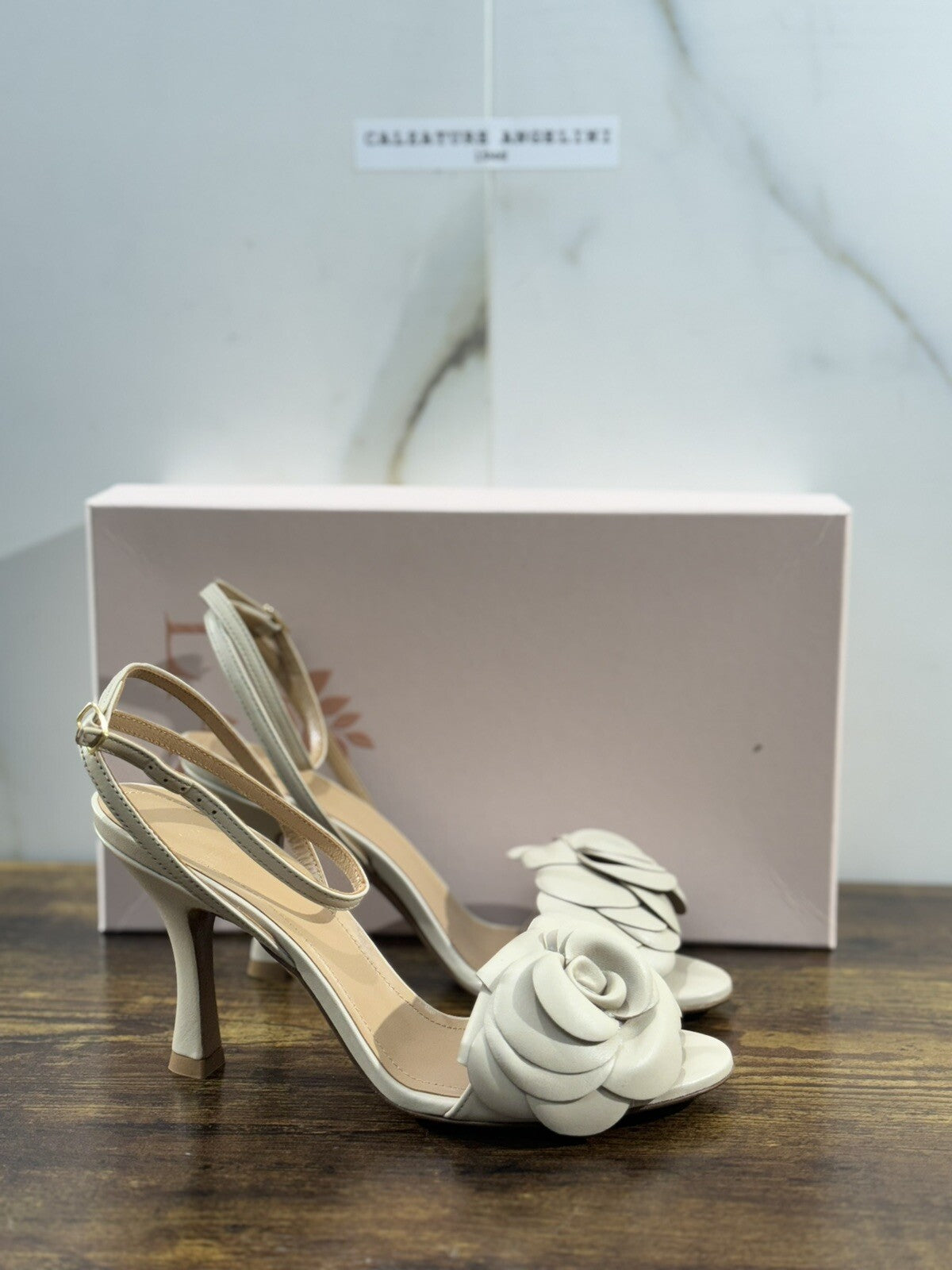 Relac Sandalo Donna Fiore Pelle Beige Chiaro Handmade Shoes Relac 39
