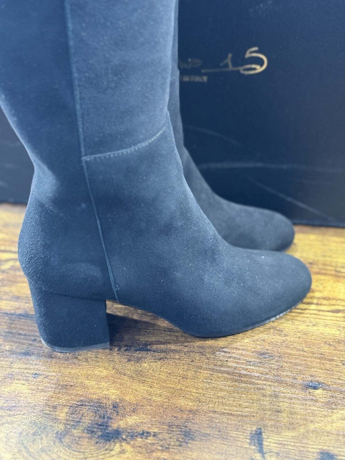 Via roma 15 stivale donna Suede Nero luxury boot via roma 15 40