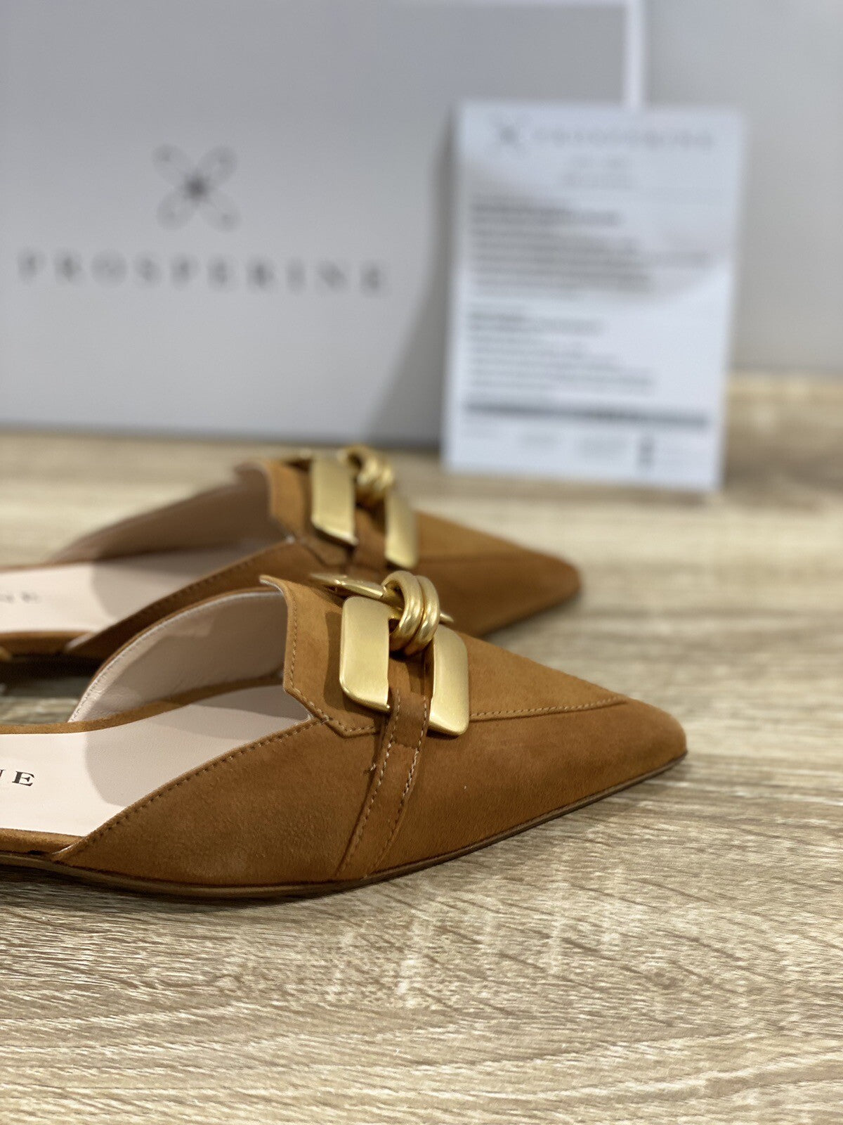 Prosperine Donna Sling Back Lavorazione Sacchetto Suede Cuoio 39