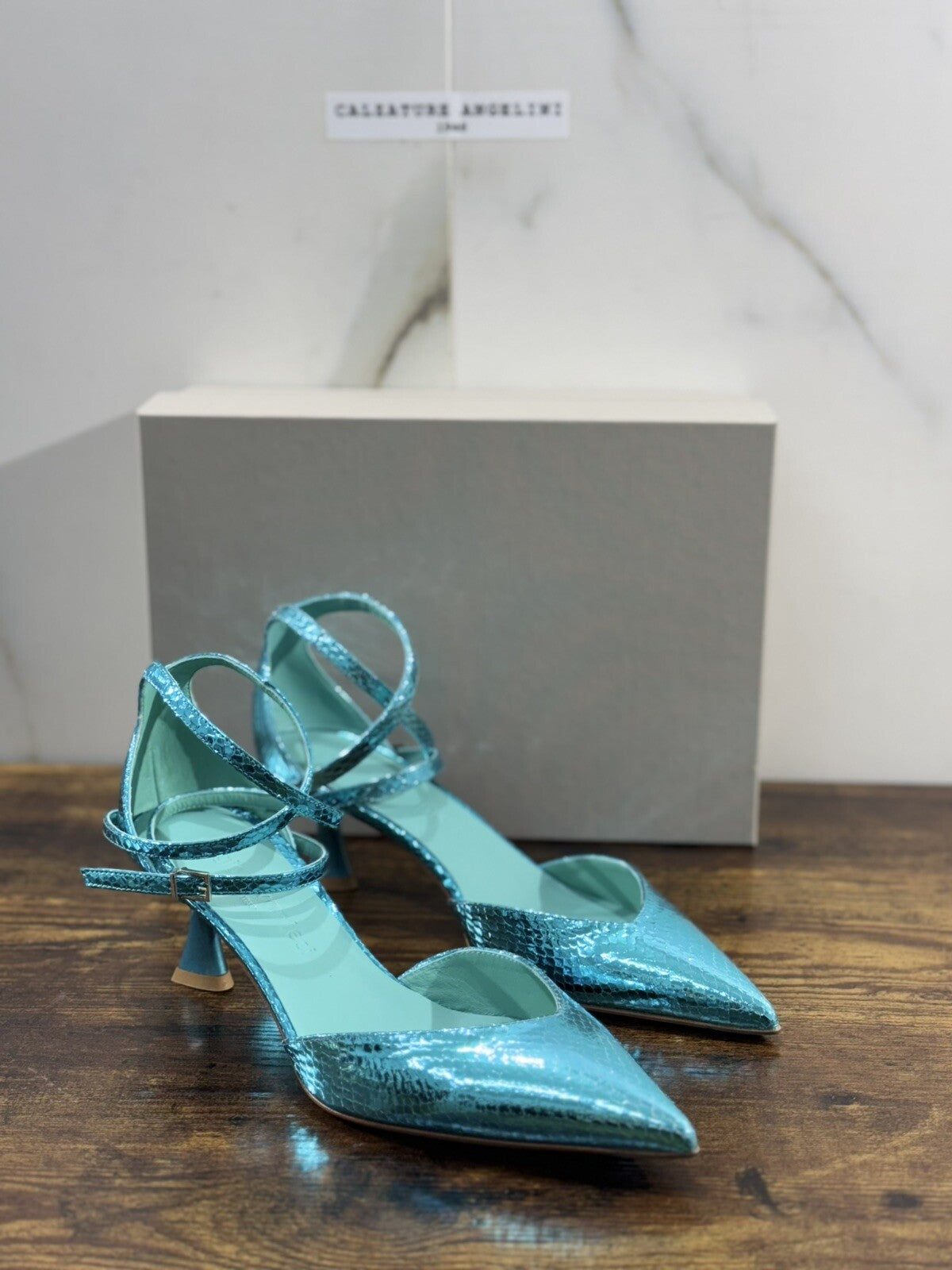 Sergio Levantesi Sling Back Celeste Luxury Woman Sandal 37