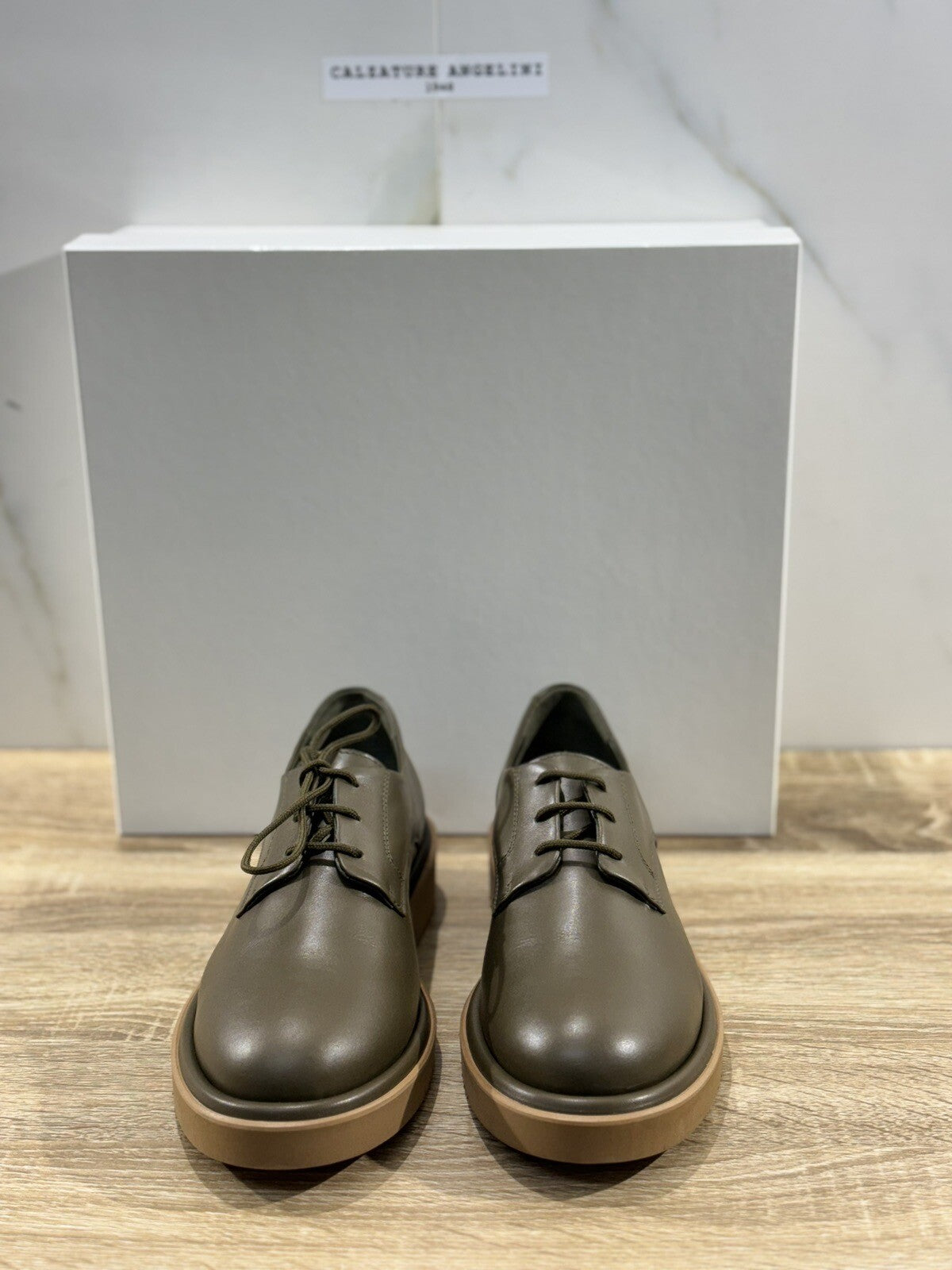 Animanera Venezia Derby Donna Pelle Fango Extralight Made In Italy 37