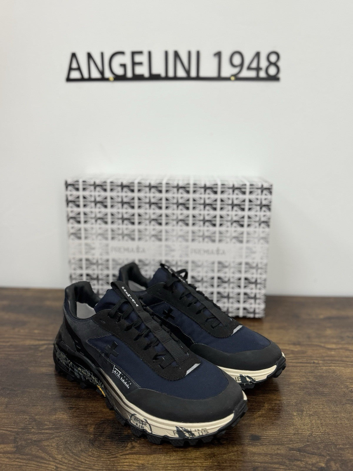 Premiata Devin Sneaker Pelle Blu Fondo Vibram Casual Premiata Uomo 42