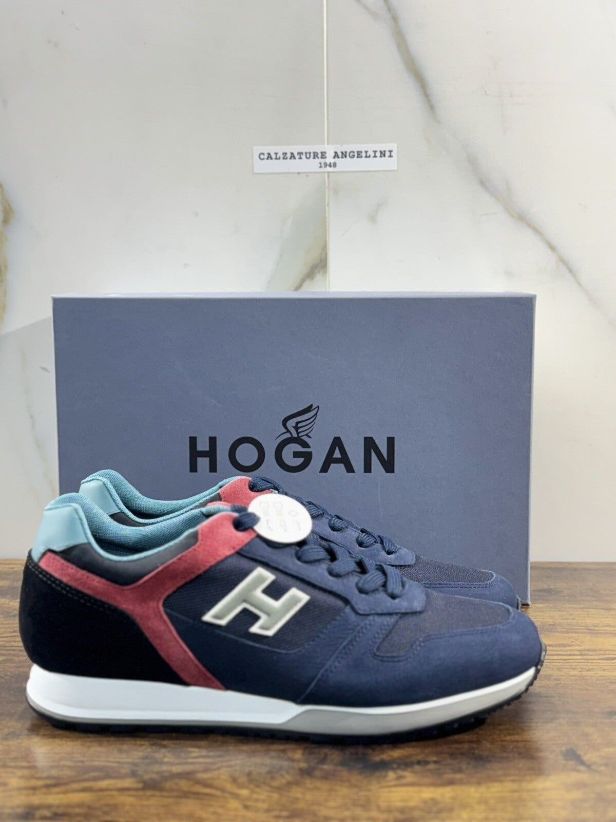 Hogan H321 sneaker uomo Pelle Blu hogan luxury men shoes 43