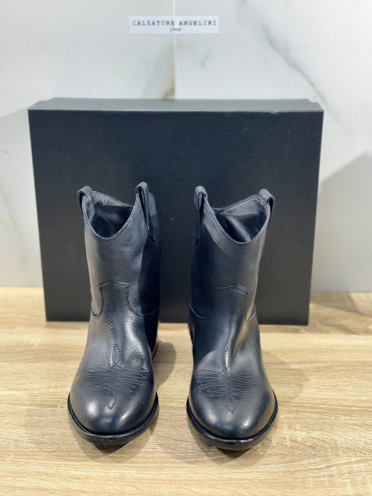 Strategia Texano Donna A5676 Pelle Nero Luxury Boot Woman 39