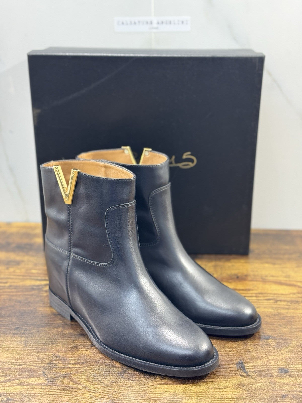 Via Roma 15 Stivaletto Pelle Nero V Logo Via Roma Donna 40