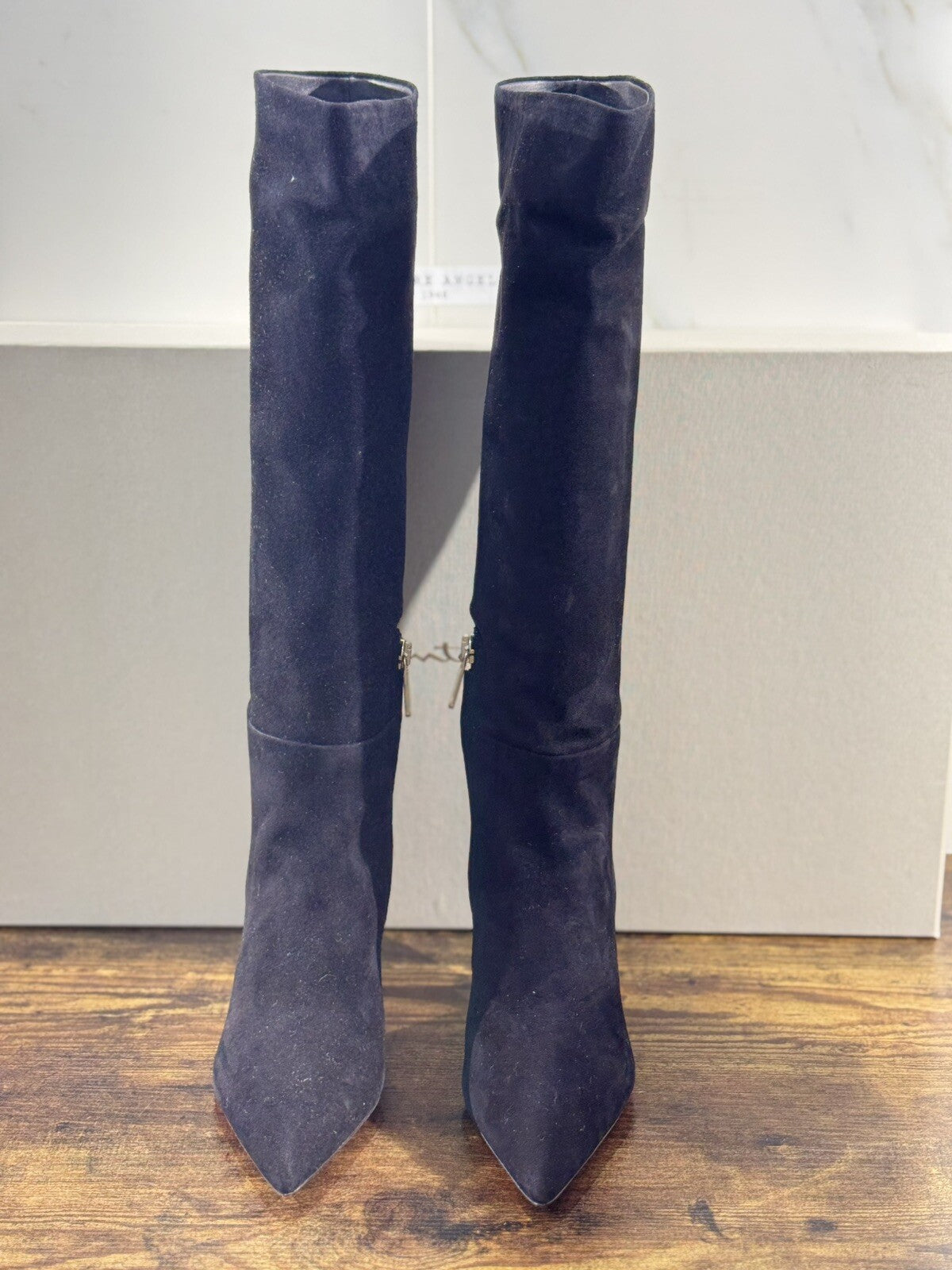 Santoni Stivale Donna Pelle Suede Nero Casual Luxury Boot Woman Santoni 37