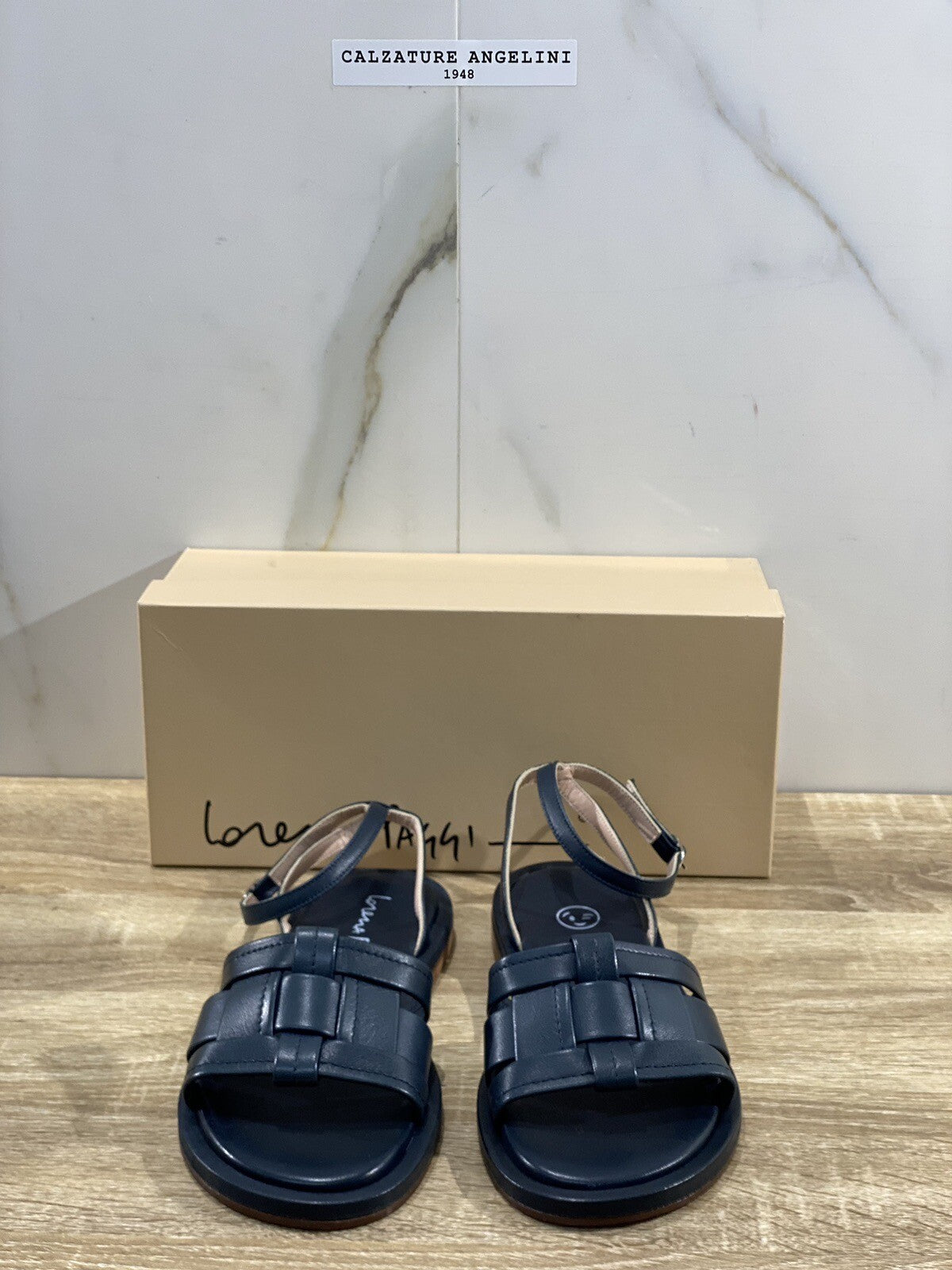 Lorena Paggi Sandalo Donna In Pelle Blu Super Soft Made In Italy 38