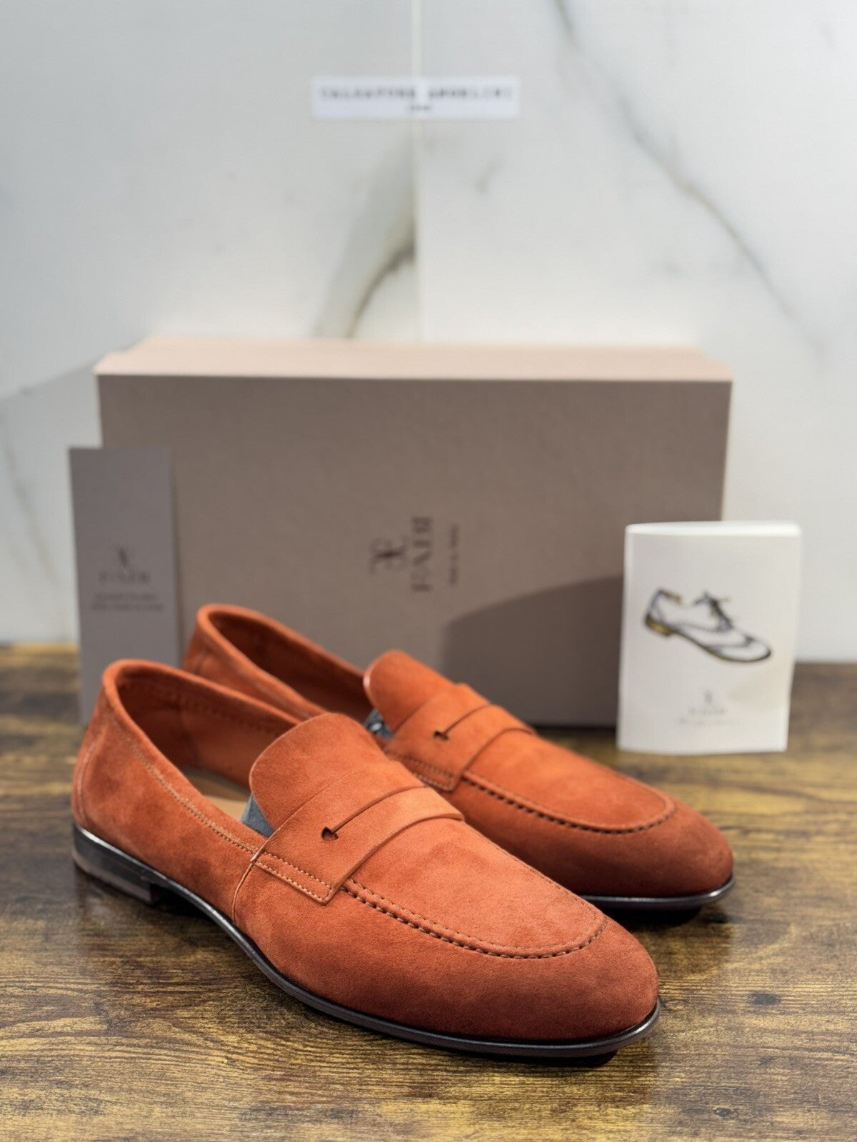 Fabi Mocassino Uomo Suede Ruggine Goodyear Handmade Fabi Luxury Loafer 43