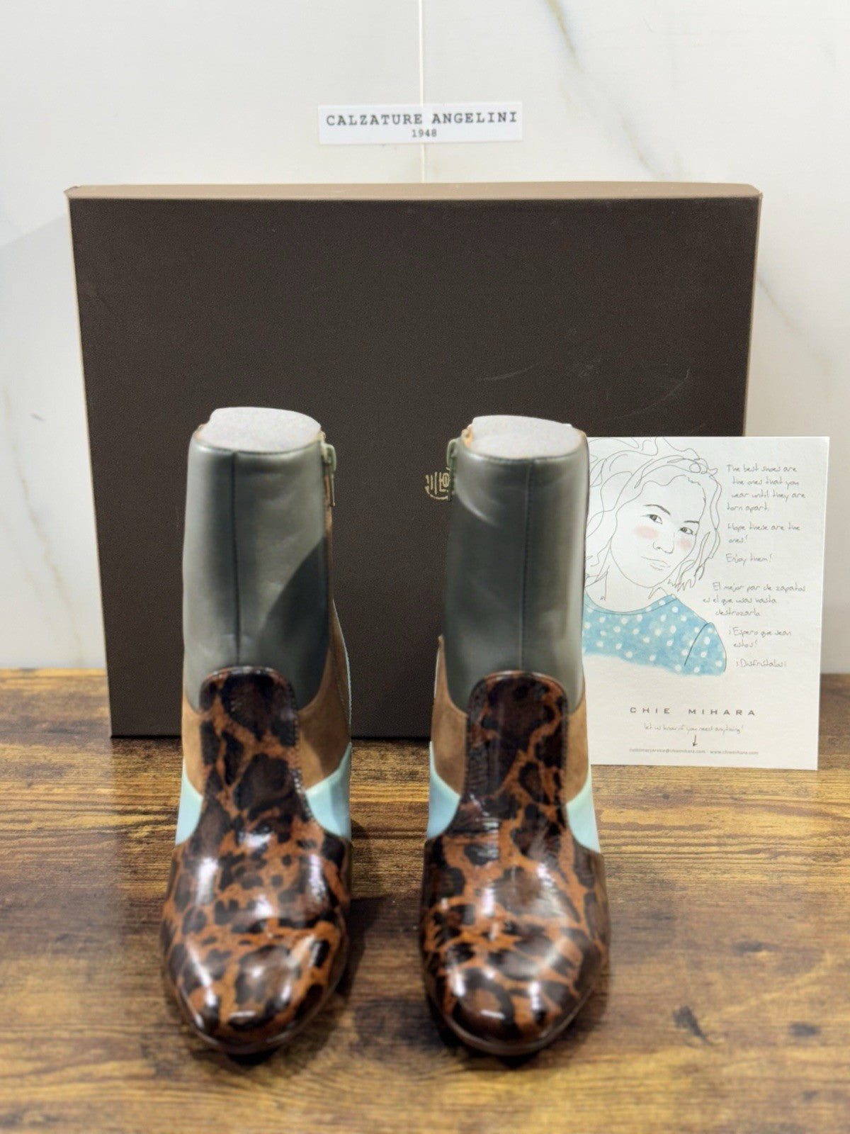Chie Mihara Stivaletto Donna Etusa Pelle Celeste Cuoio Luxury Boot 37