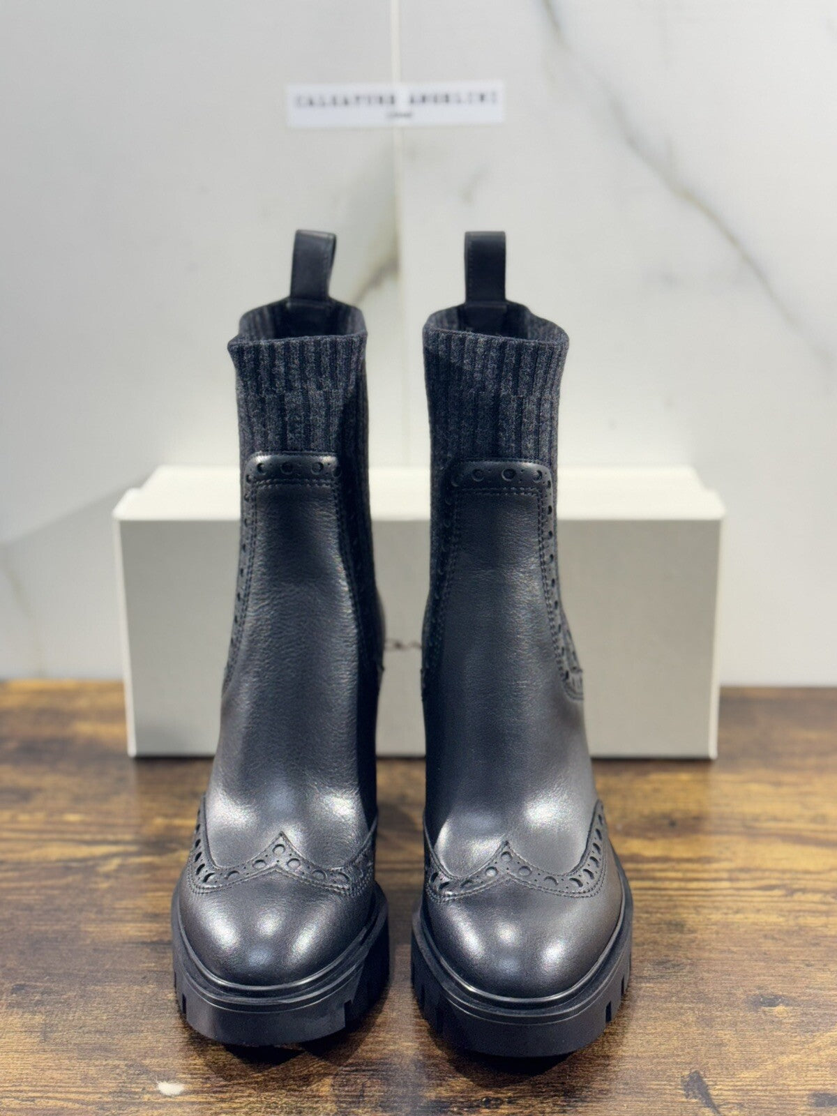Santoni Tronchetto Donna Pelle Nera Casual Luxury Boot Woman Santoni 39