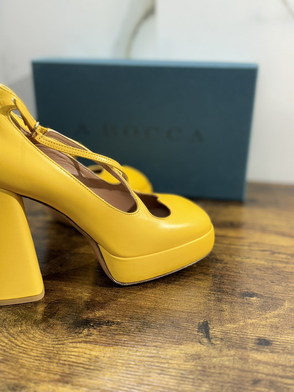 A.Bocca Decollete’ Donna Pelle Canarino Luxury Woman Shoes 38.5