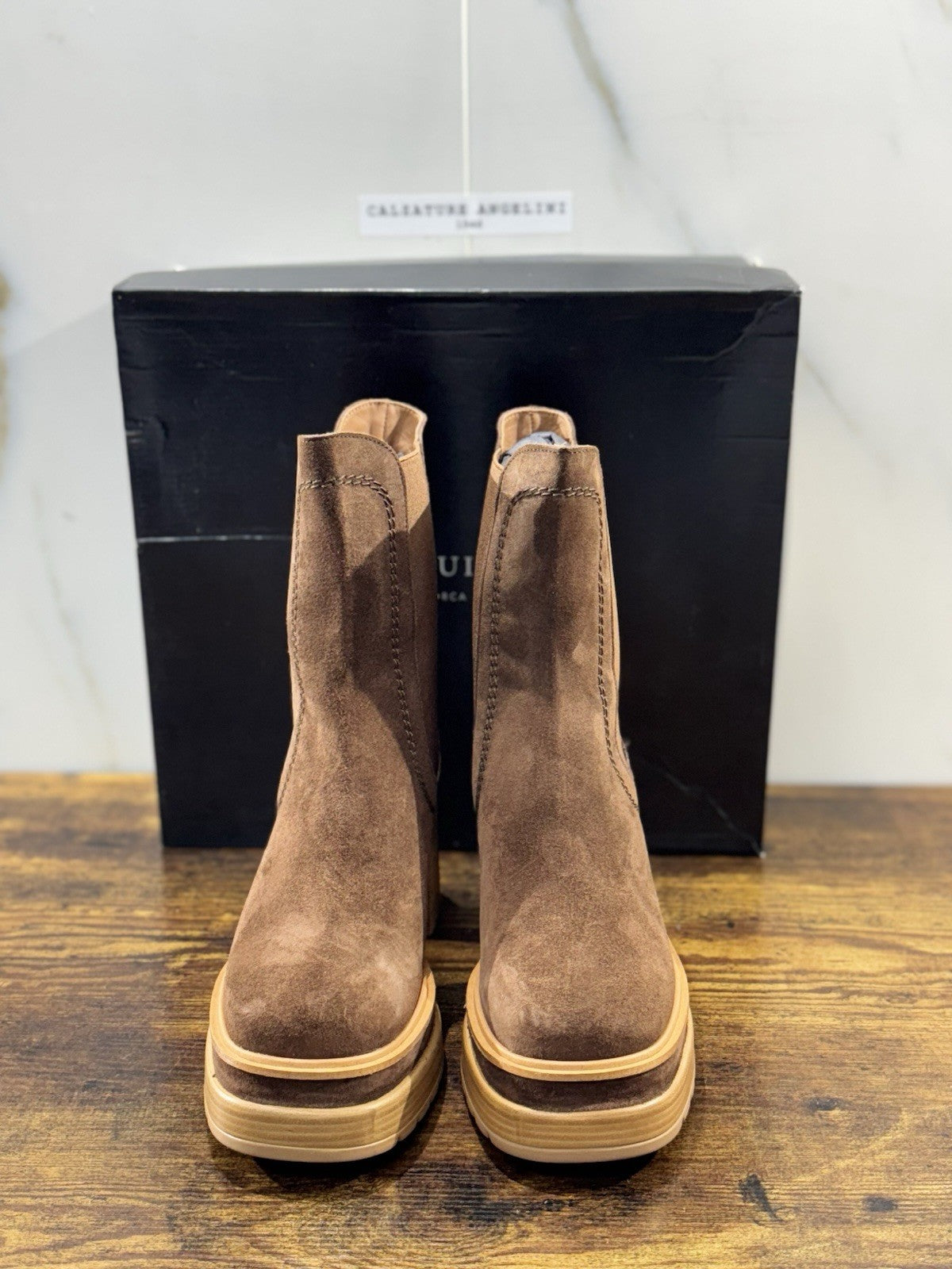 Pons Quintana Stivaletto Donna Suede Ebano Con Tacco Luxury Boot 36