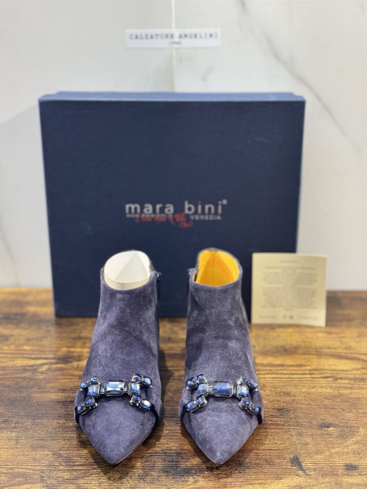 Mara Bini Stivaletto Donna Lavorazione A Sacchetto Con Tacco Suede Blu 36