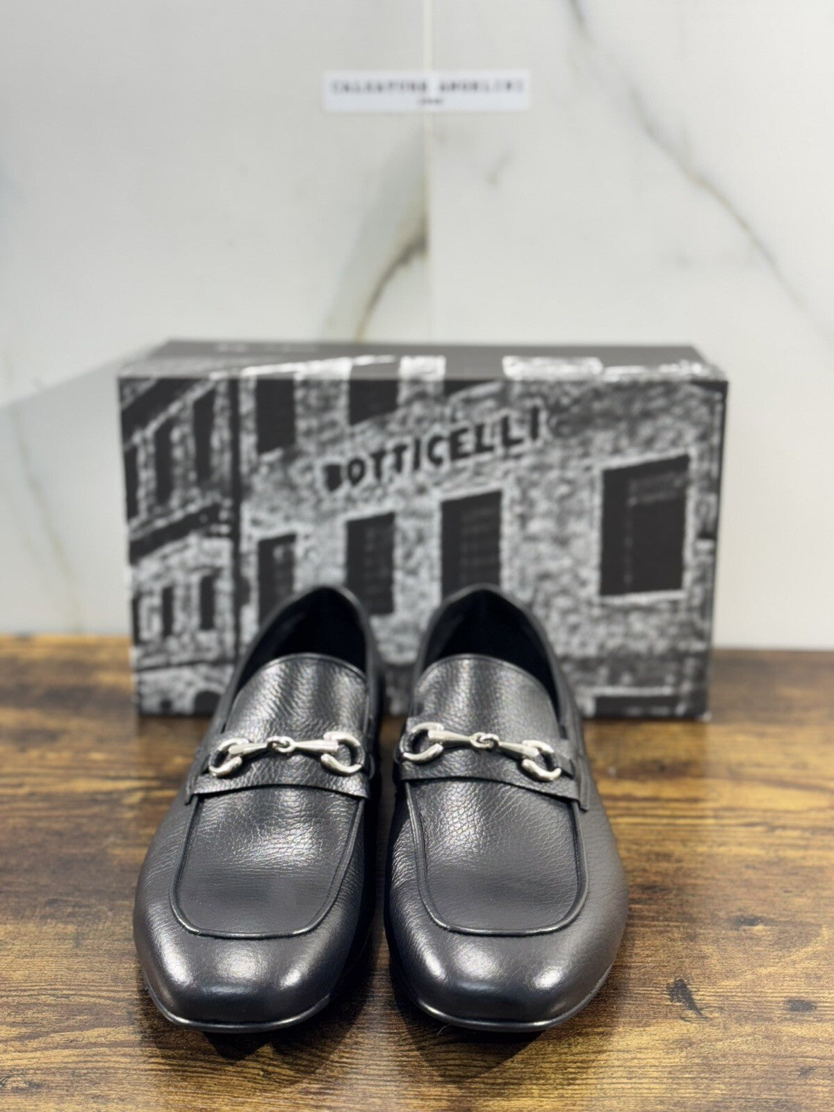 Roberto Botticelli Mocassino Uomo Pelle Nero Fondo Cuoio Made In Italy 45