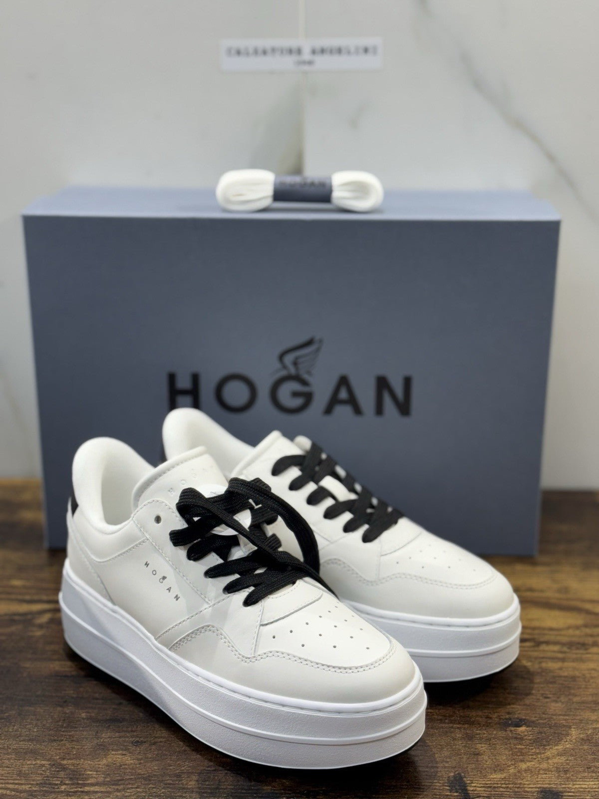 Hogan H670 Sneaker Pelle Bianca Zeppa Memory Foam Scarpa Hogan Donna 36.5