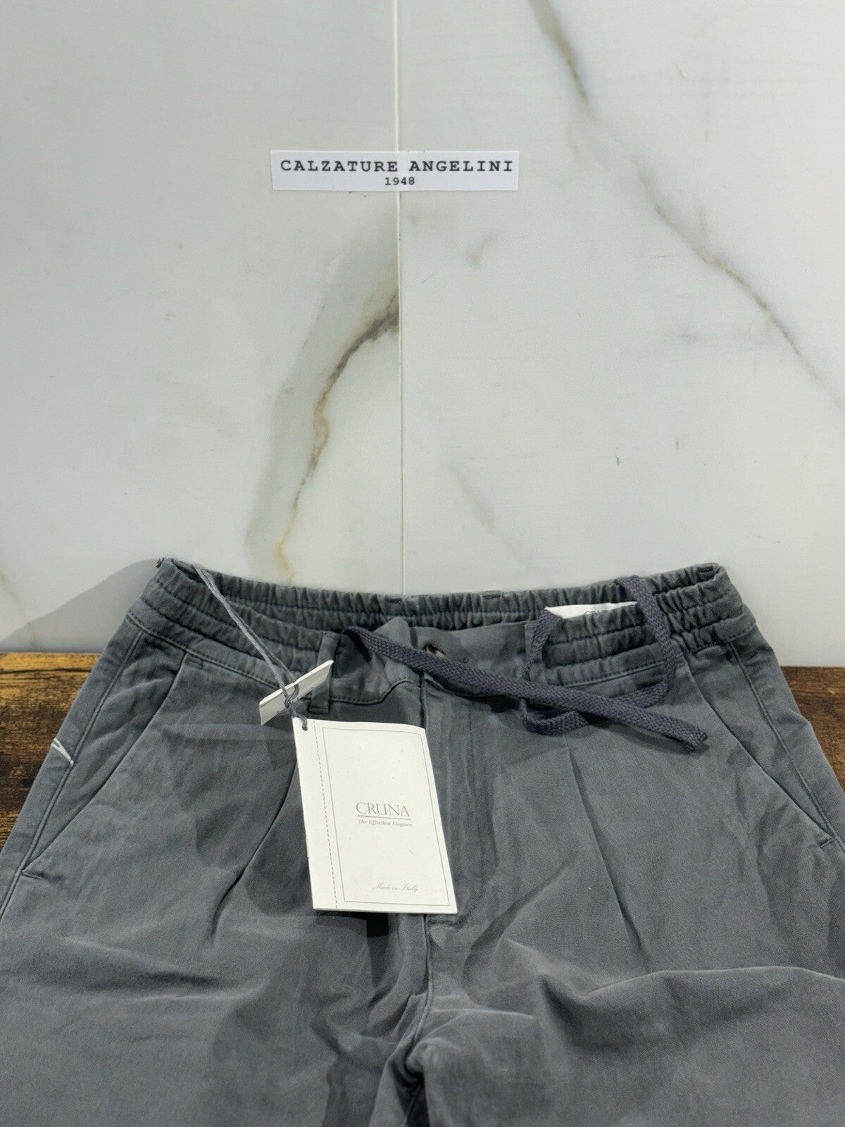 Cruna Pantalone Uomo Panta Laccio Grey Luxury Made In Italy 48