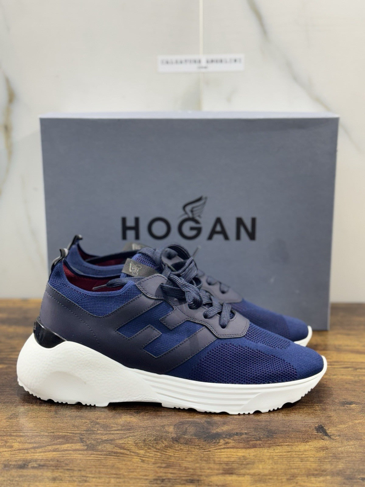 Hogan H443 Active One Memory Foam Knit Blu Uomo 44