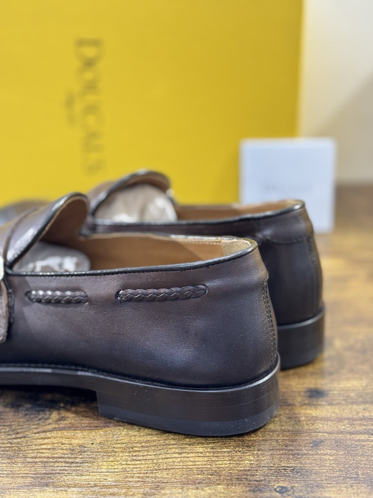 Doucal’s Scarpa Uomo Doppia Fibbia T Moro Pelle Luxury Men Doucal’s Shoes 40