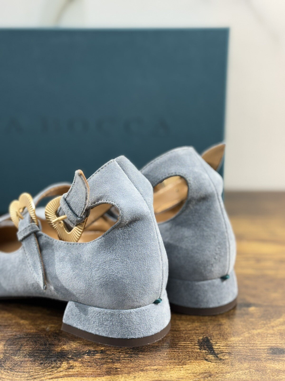 A.Bocca Two For Love Scarpa Donna Suede Celeste Con Tacco Luxury Handmade 35