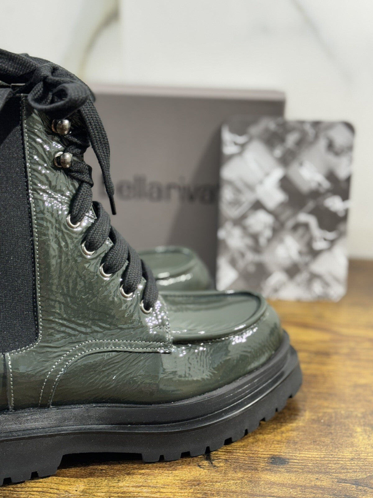 Laura Bellariva Stivaletto Donna Verdone Combat Boot Woman 37