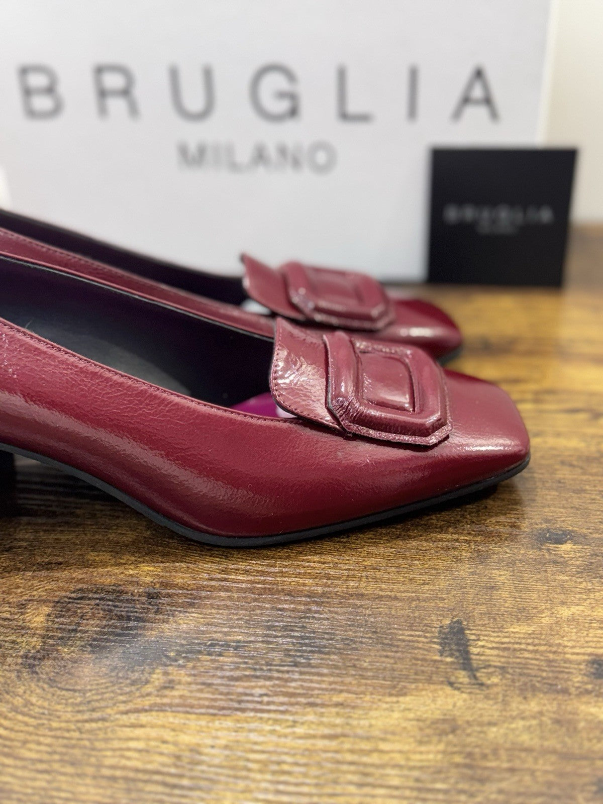 Bruglia Milano Décolleté Bordo’ Pelle Top Quality Scarpe Donna 40