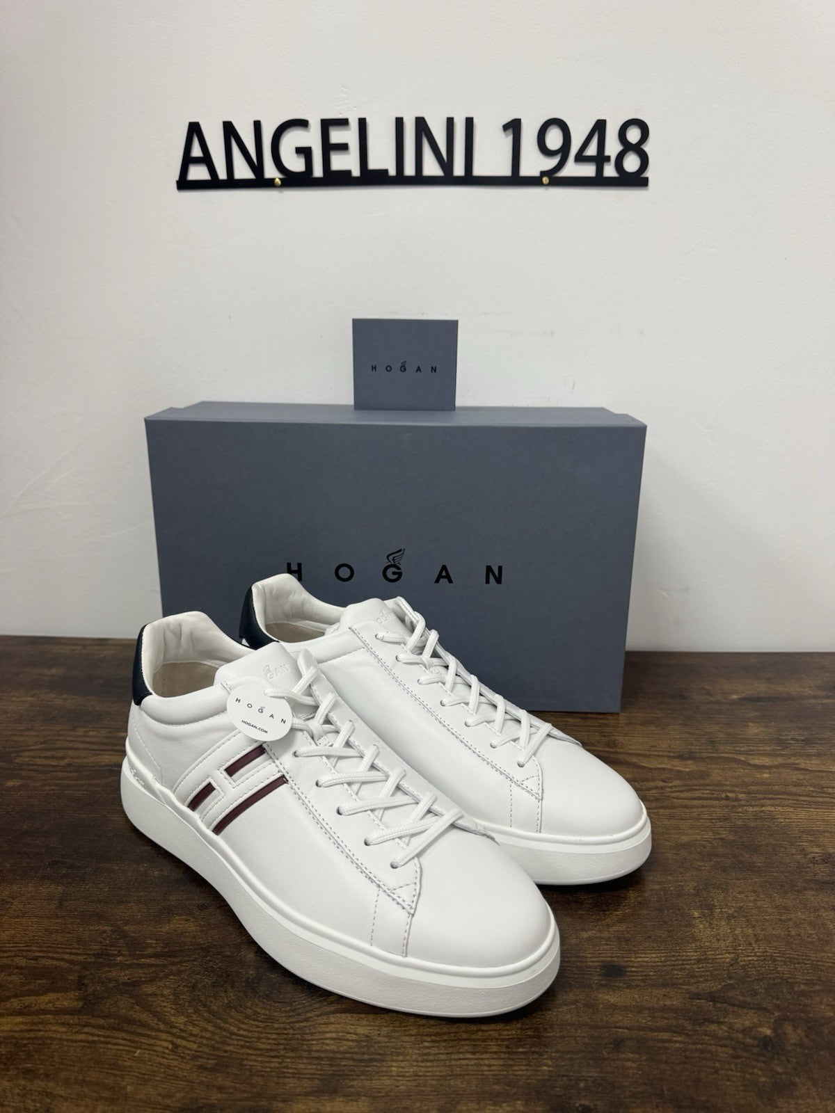 Hogan H580 sneaker Pelle Blu Bianco memory foam Luxury HoganShoes Uomo 43