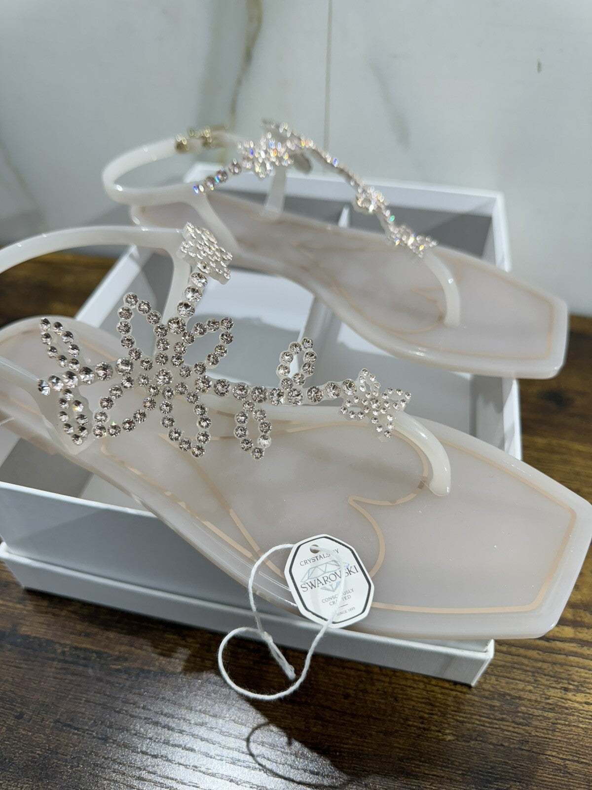 Menghi Sandalo Donna Real Swarovski Bone Luxury Sandal 37