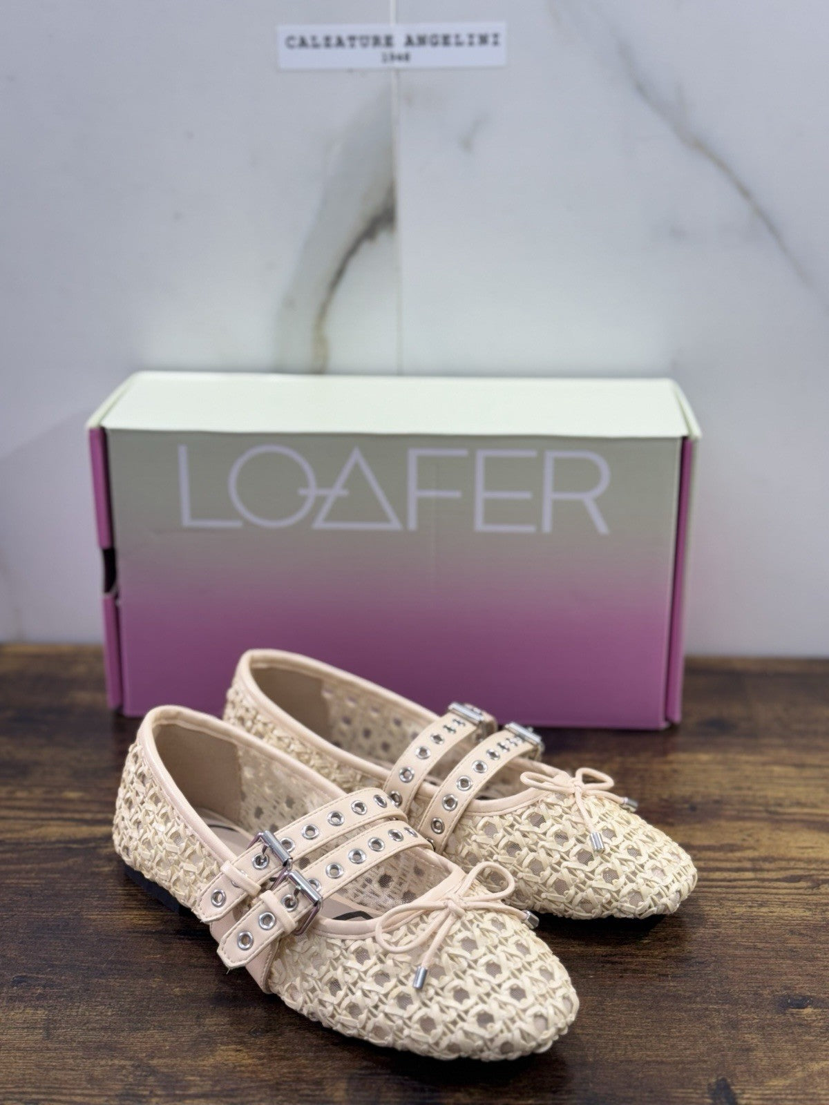 Ballerina Loafer Anna Pelle Nude Intrecciata Donna 37