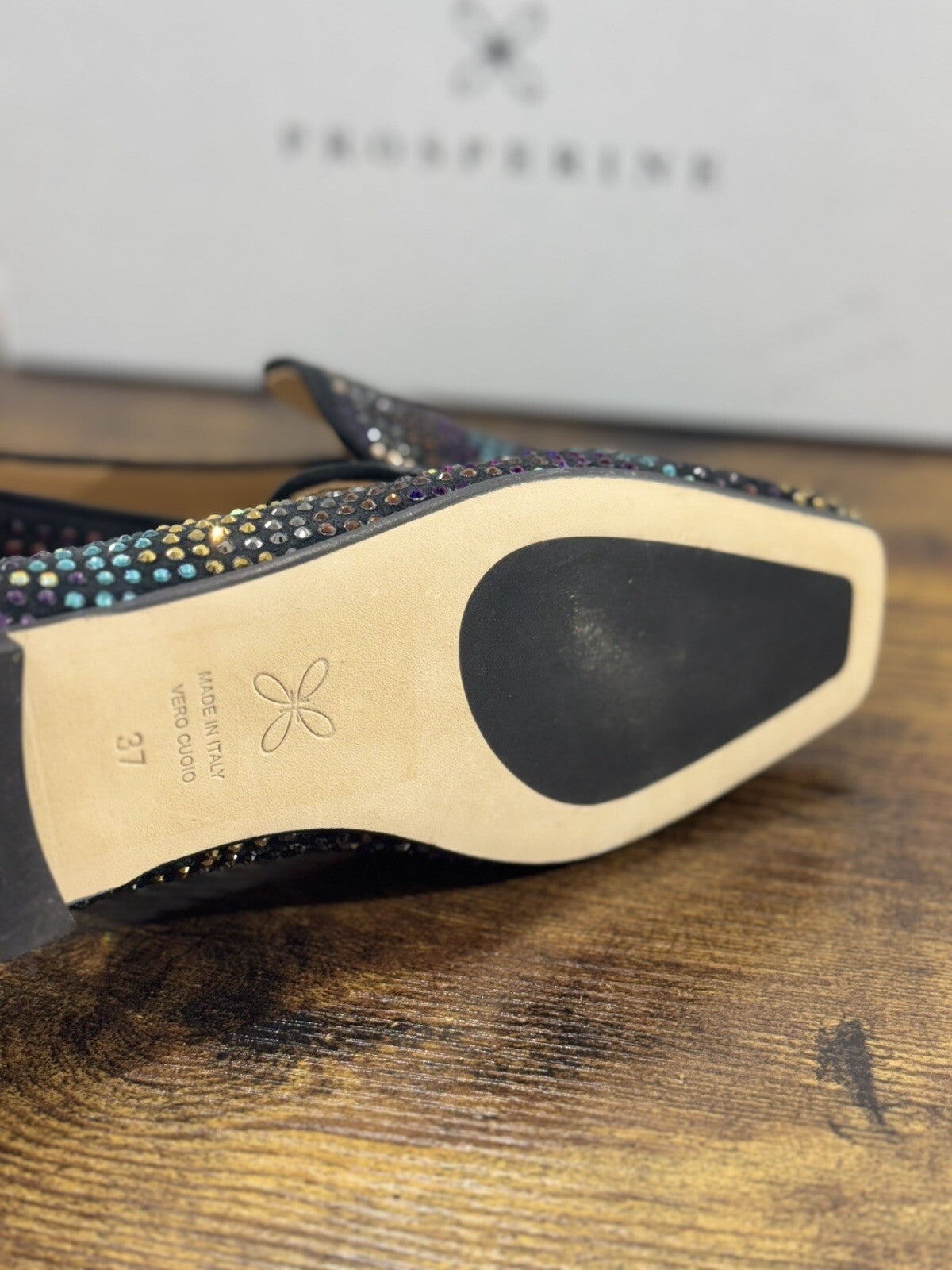 Prosperine mocassino donna in Nero Strass luxury made in italy 37