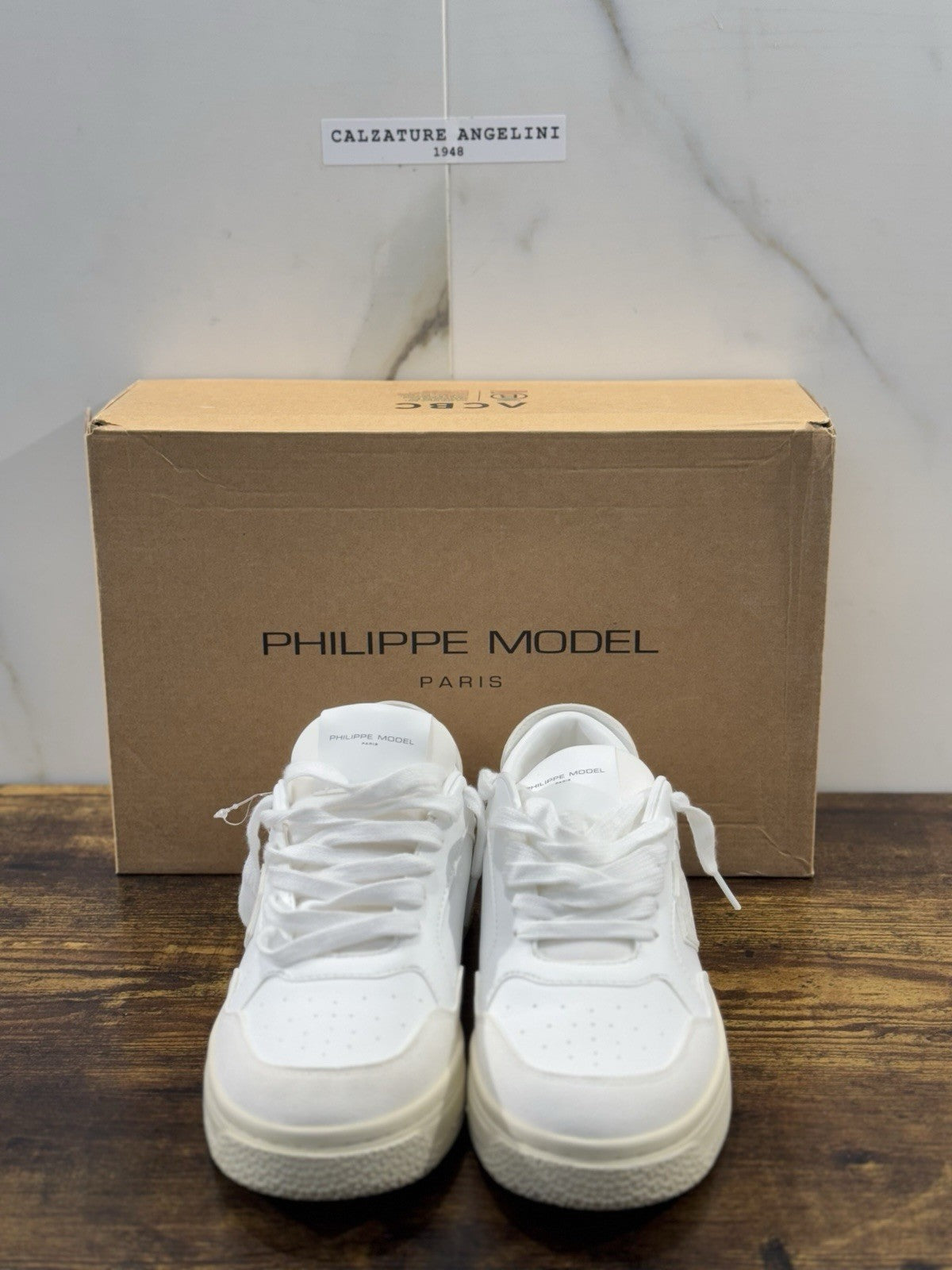 Philippe Model Sneaker Uomo Lyon Low Pelle Bianca Verde 40