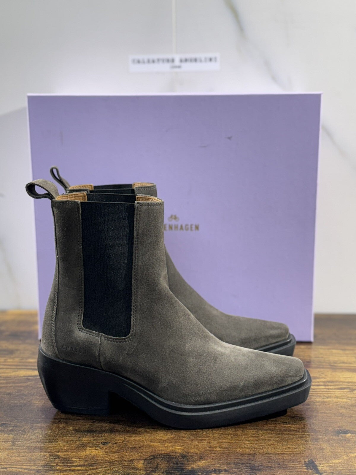 Copenhagen Texano Donna Pelle Suede Off Nera Casual Boot 37