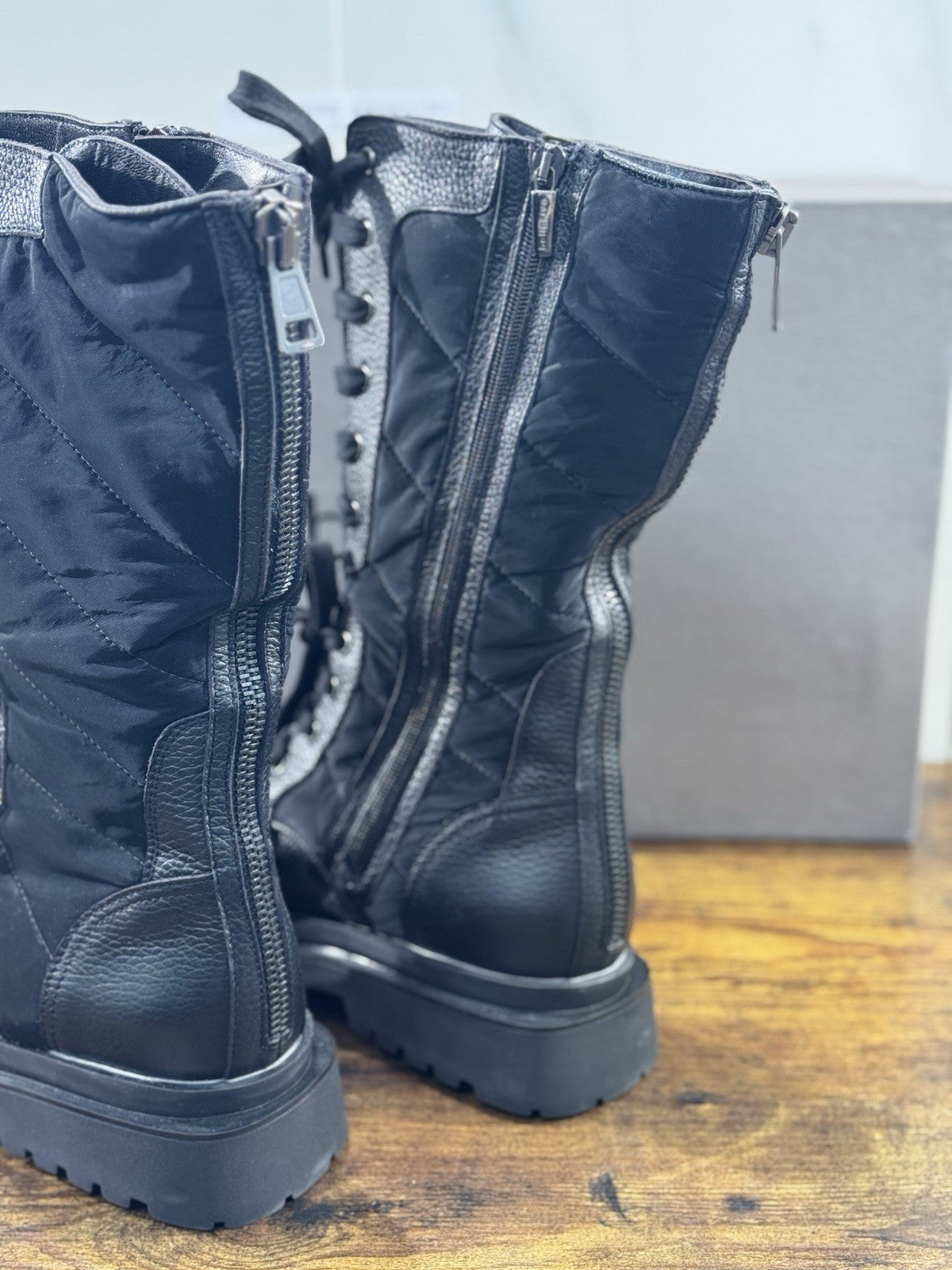 Laura Bellariva Stivale Donna Biker Pelle Nero Casual Boot 40