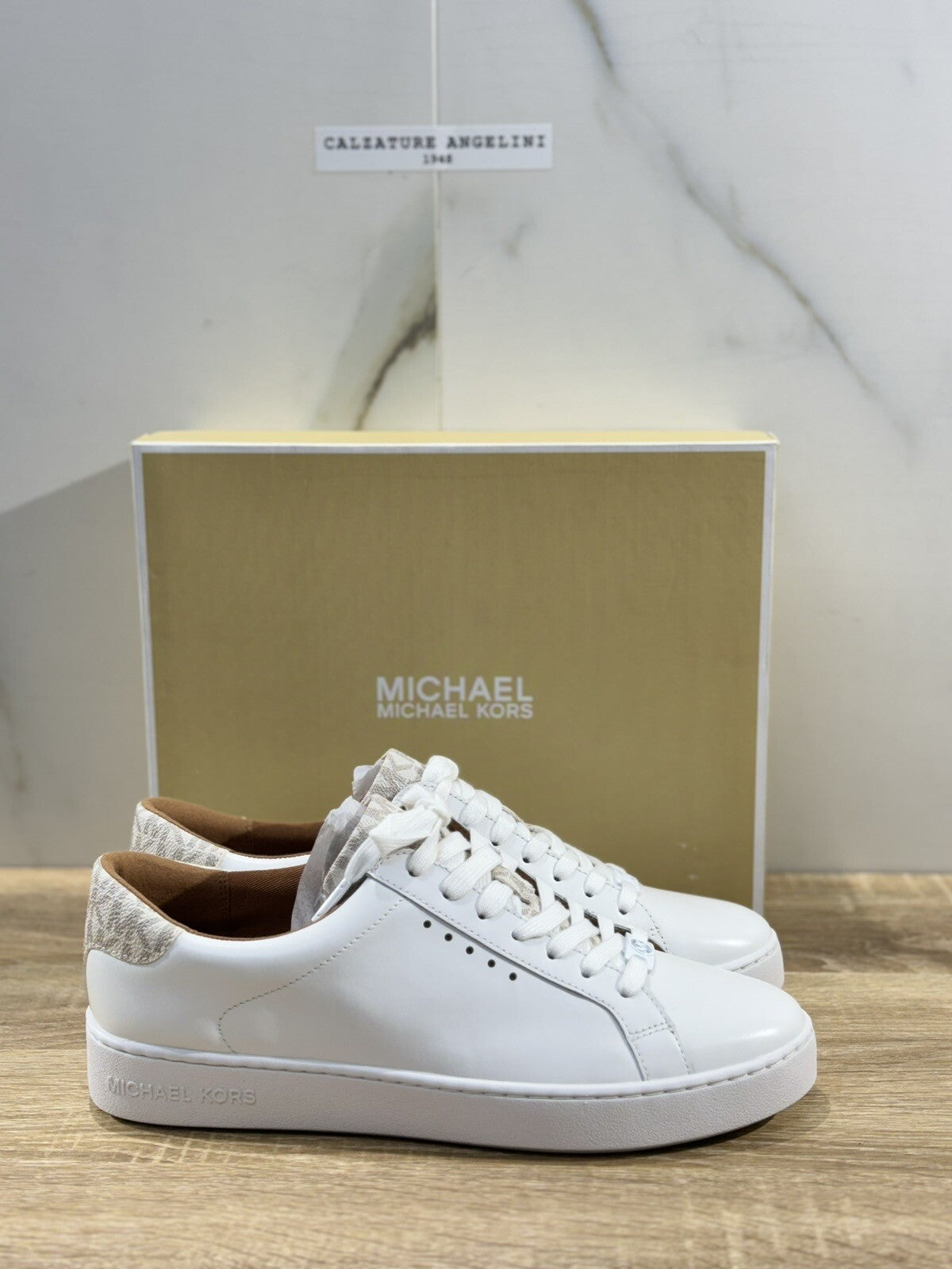 Michael Kors sneaker donna Irving Lace Up Pelle Bianca 40