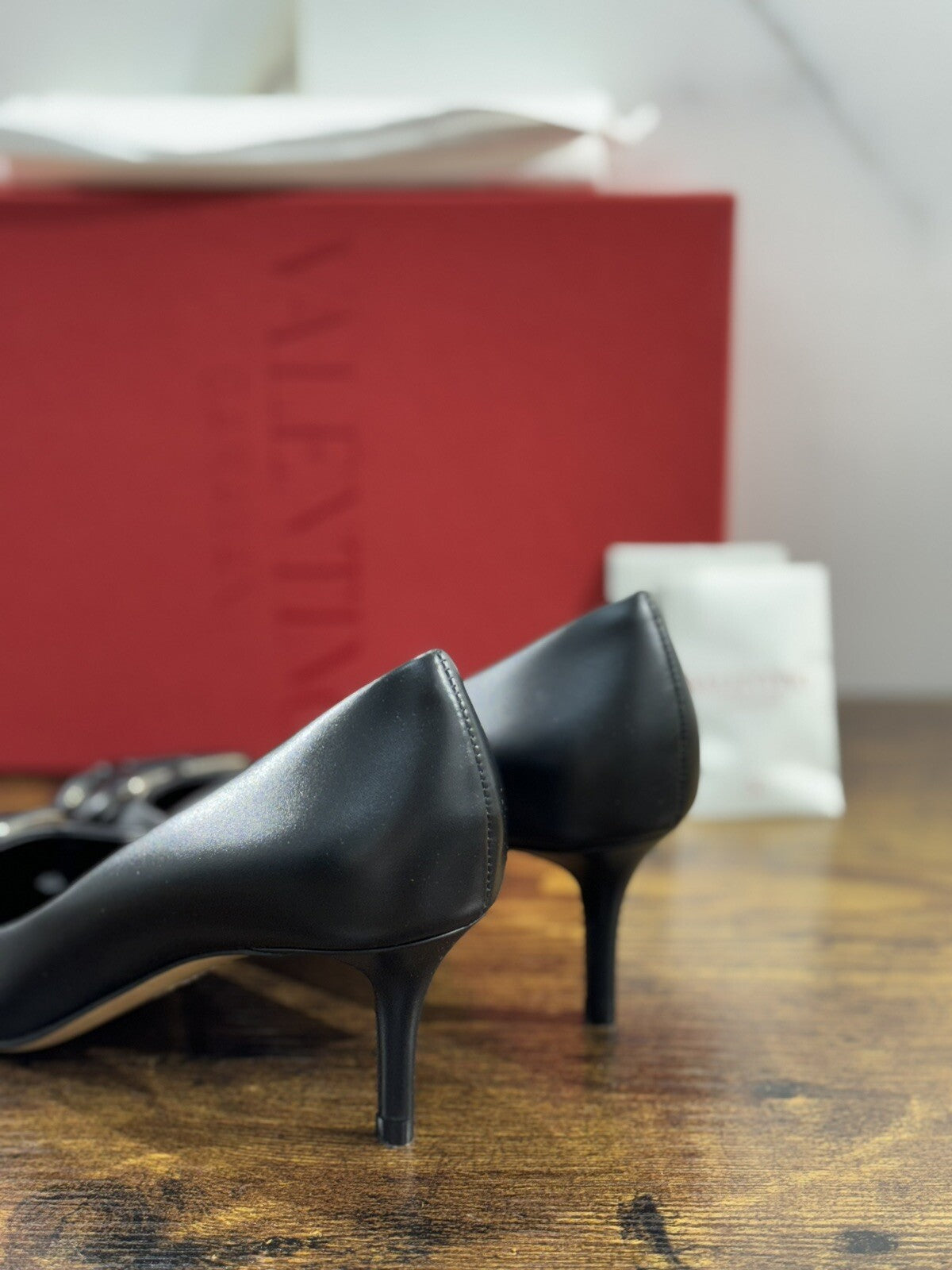 Valentino Garavani Decollete’ Donna Vlogo Pelle Nera Luxury Valentino 35