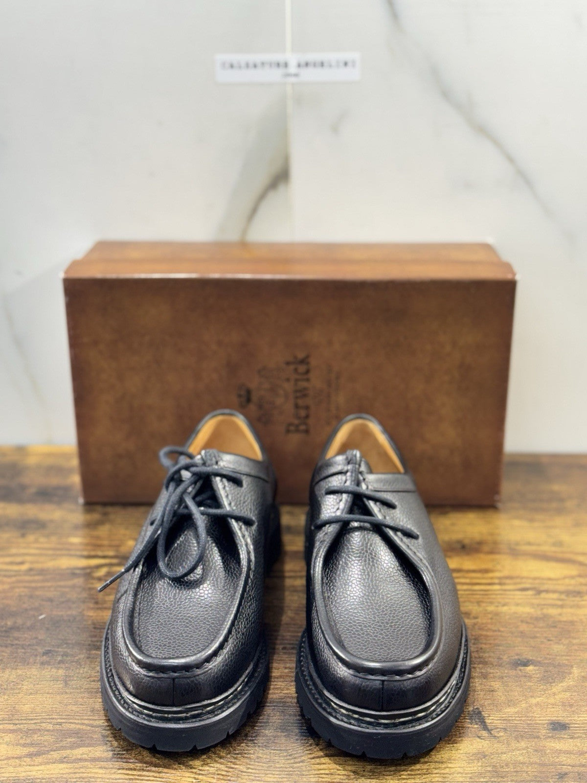Berwick 1707 Paraboot Uomo Pelle Nero Fondo Vibram Casual Men Shoes 42