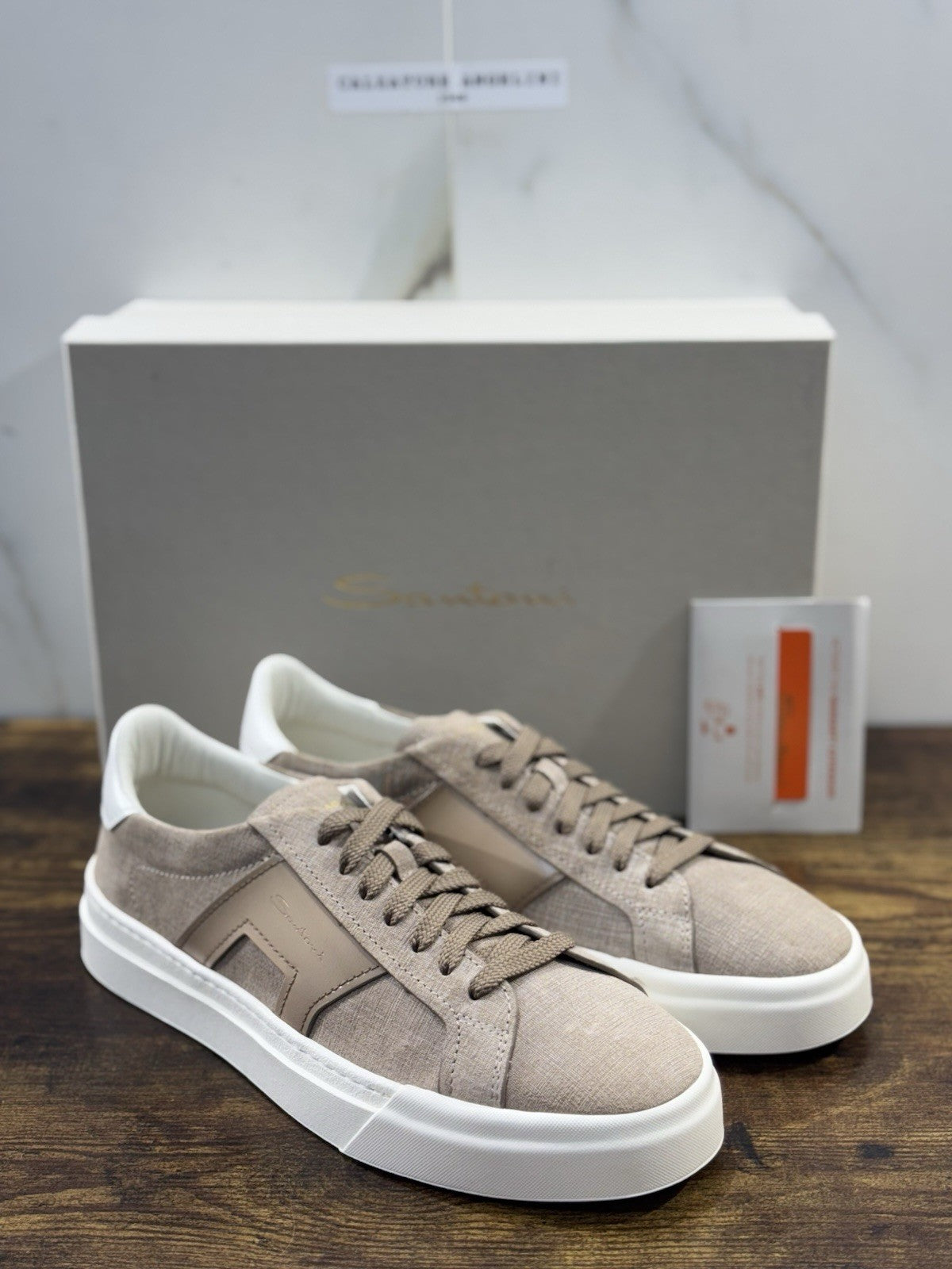 Santoni Sneaker DBS Pelle Brown Luxury Santoni Scarpe Uomo 42