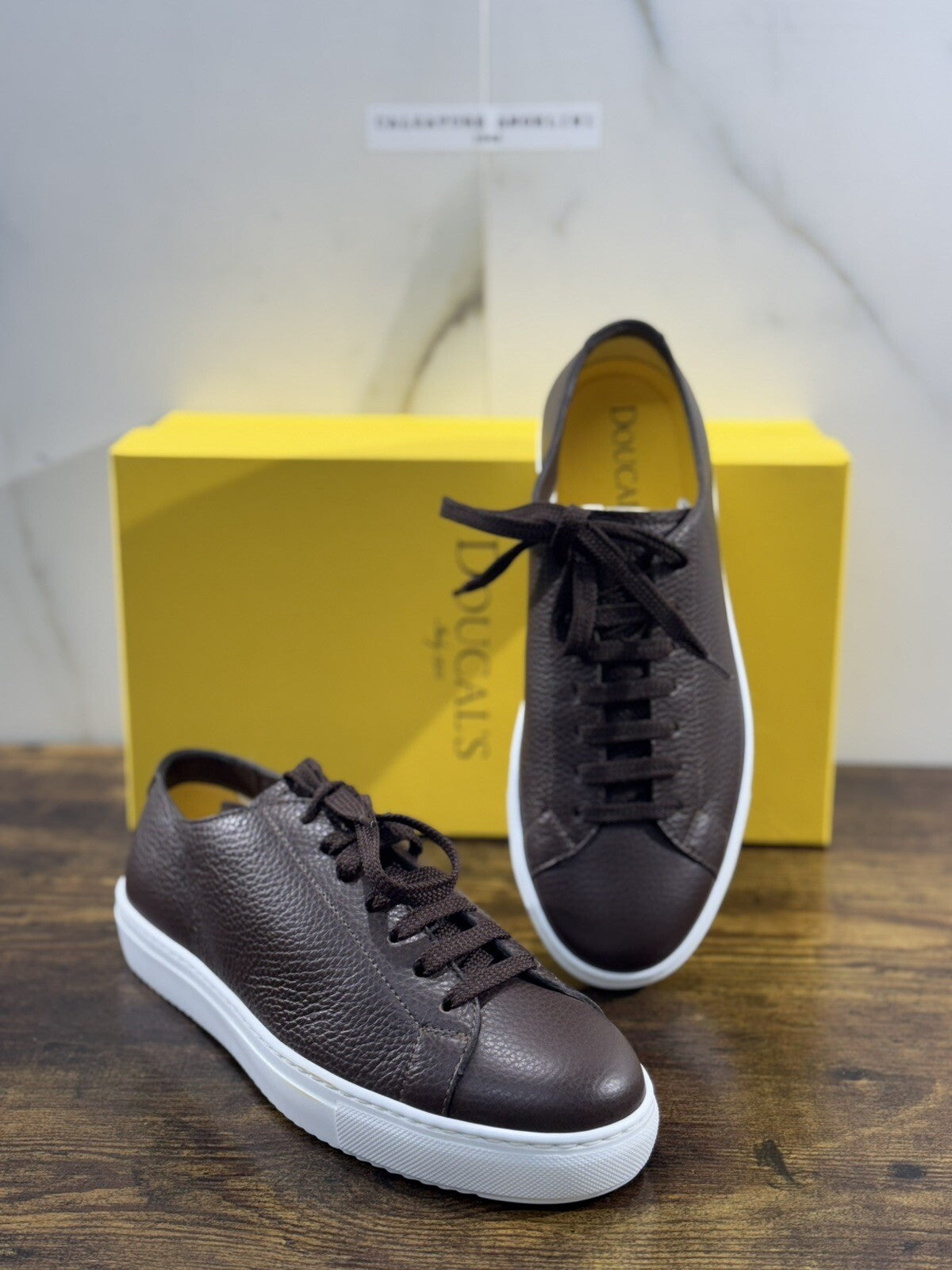 Doucal’s Sneaker Uomo Icon Pelle Brown Luxury Men Shoes Doucal’s 43.5