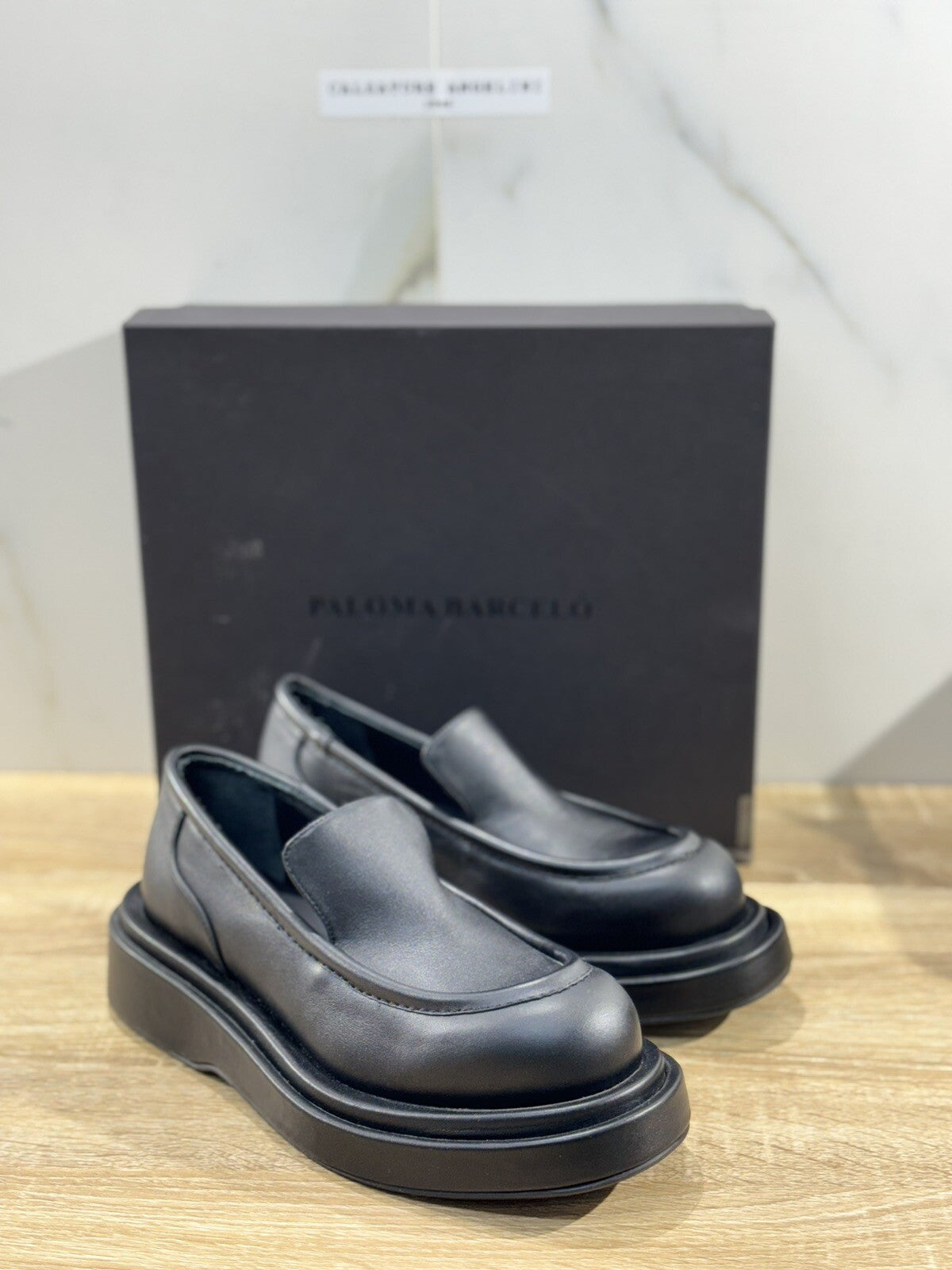 Paloma Barcelo’ Mocassino Donna Ariel Pelle Nero Casual Loafer 40