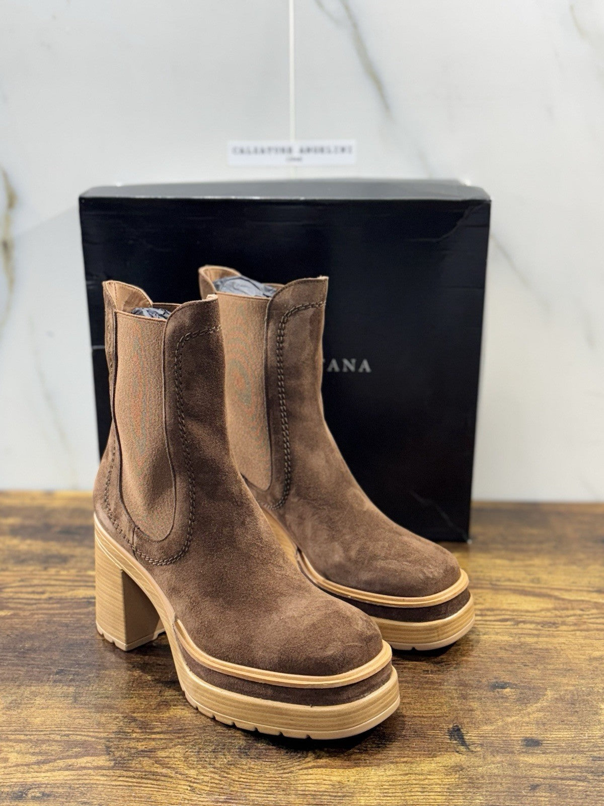 Pons Quintana Stivaletto Donna Suede Ebano Con Tacco Luxury Boot 36