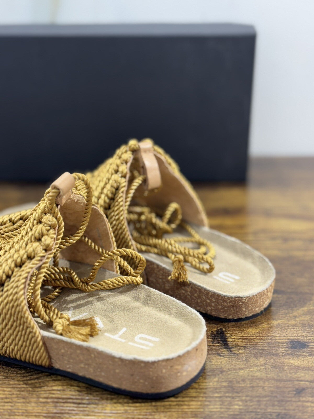 Strategia Sandalo Donna Pelle Suede Ocra Casual Sandal 38