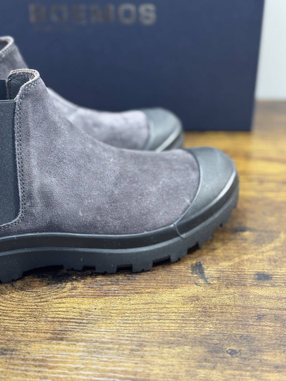 Boemos Chelsea Boot Uomo Suede Grey Fondo Vibrma 39